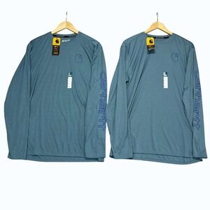 Carhartt Force Sun Defender Mens L Long Sleeve Graphic T-Shirt 2-Pack 106164